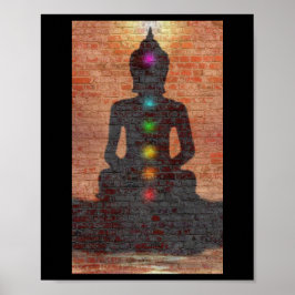 Street Buddha met Chakras Poster