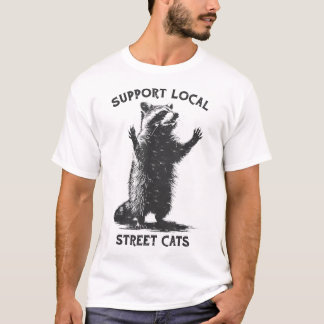 Street Cat Support Lokale Straat Katten Wasbeer T-shirt