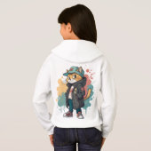 Street Cat Vibes Kids T-Shirt Design – Trendy (Dos entier)