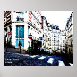 Street Corner in Montmartre, Parijs, Frankrijk Poster