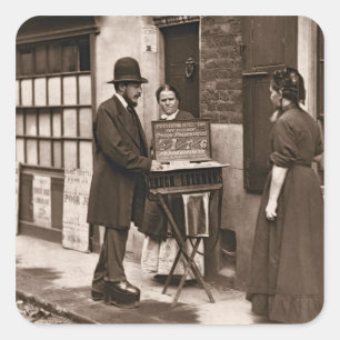 Street Doctor, 1876-77 (houtburytype) Vierkante Sticker