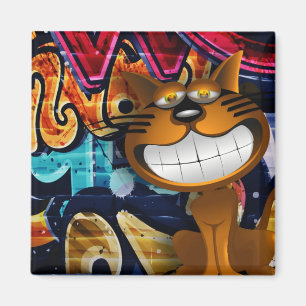 Street Graffiti Cat Magneet