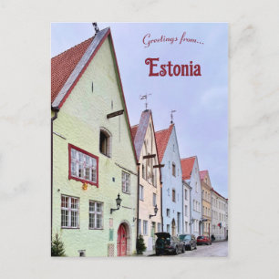 Street in Old Town of Tallinn Estonia Briefkaart