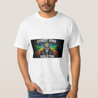 Street King Skelet Kroon Graffiti Stedelijke Sched T-shirt