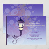 Street Light Housewarming Party Invitation Kaart (Voorkant / Achterkant)