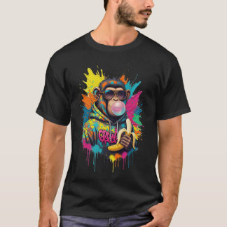 Street Rebel Monkey – Banana Madness Graffiti Kuns T-shirt