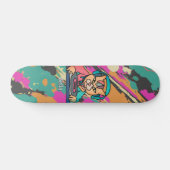 Street Retro Cat met hoofdtelefoon | grappig Skateboard (Horizontaal)