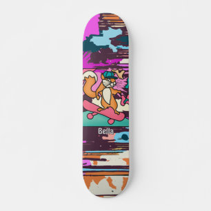 Street Retro Eekhoorn op Skateboard grappig