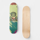 Street Retro Frog met hoofdtelefoon | grappig Skateboard (Voorkant)