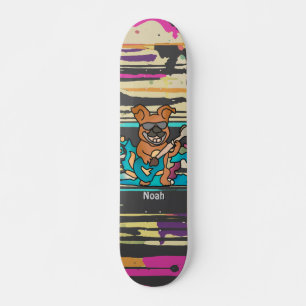 Street Retro hond met gitaar grappig Skateboard