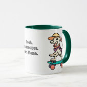 Street Retro hond op skateboard | grappig Mok (Voorkant rechts)