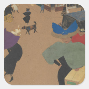 Street Scene in Parijs Vierkante Sticker