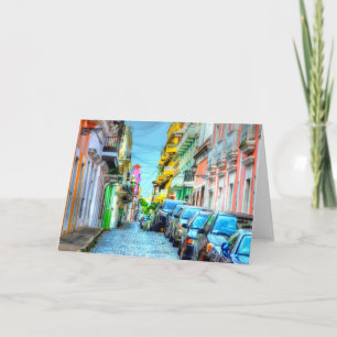 Street Scene in San Juan-Wenskaart Kaart