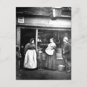 Street scene in Victoriaans Londen Briefkaart