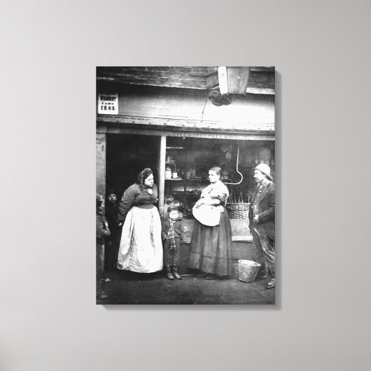 Street scene in Victoriaans Londen Canvas Afdruk (Voorkant)