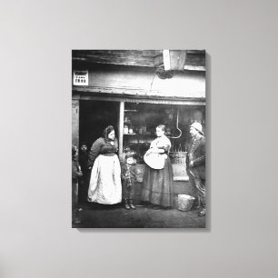 Street scene in Victoriaans Londen Canvas Afdruk