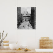 Street scene in Victoriaans Londen Poster (Keuken)