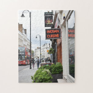Street Scene Indian Restaurant London England Legpuzzel