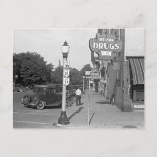 Street Scene Urbana, Ohio, 1938 Briefkaart