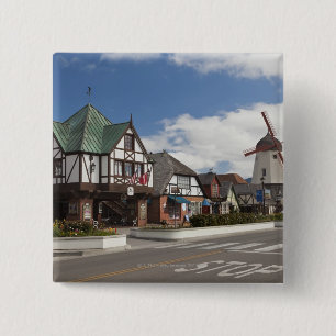 Street Scene van historische Solvang, 'The Danish Vierkante Button 5,1 Cm