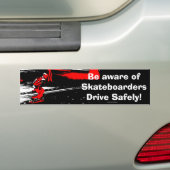 Street Skater - Skateboarder Bumpersticker (Op auto)