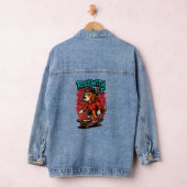 Street Style Beagle Skateboarding Graffiti Art Denim Jacket (Hangar)