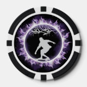 Street Style Skateboarder Paarse Poker Spel Chip (Voorkant)