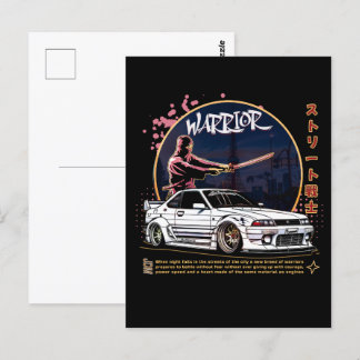 Street Warrior Samurai - Skyline Driver Briefkaart