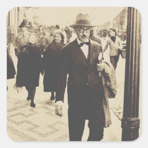 Streets in Lissabon (Fernando Pessoa) Square Stick Vierkante Sticker