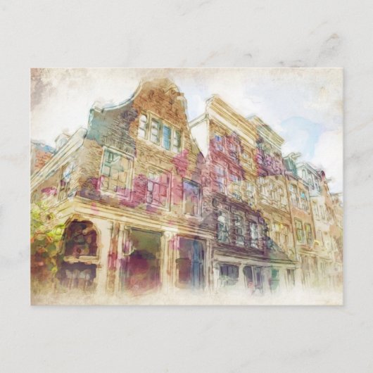 Streets van het oude Amsterdam Briefkaart (Voorkant)