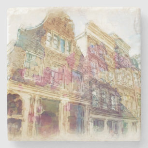 Streets van het oude Amsterdam Stenen Onderzetter