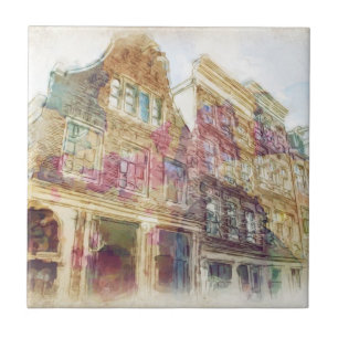 Streets van het oude Amsterdam Tegeltje