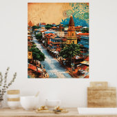 Streetscape van Sri Lanka Poster (Keuken)