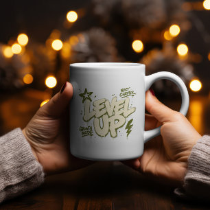 Streetwear Graffiti Design Level Up Koffiemok