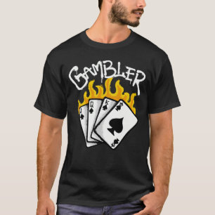 Streetwear met speelkaarten in vlammen t-shirt