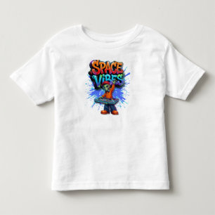 Streetwear-ontwerp met ruimte-sfeer en alien DJ-mu Kinder Shirts