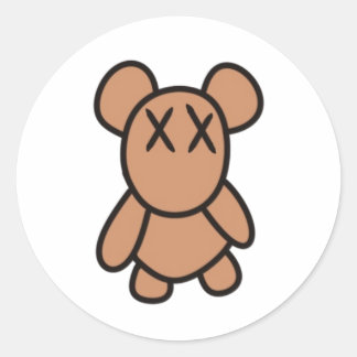Streetwear Teddybeer Hoed Ronde Sticker