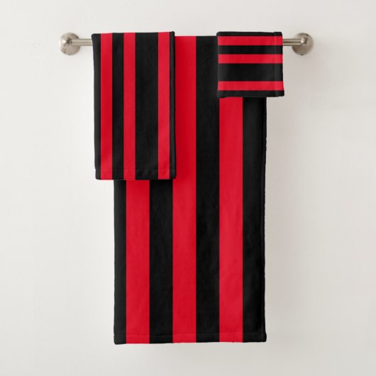 Streifen rot schwarz bad handdoek (Insitu)