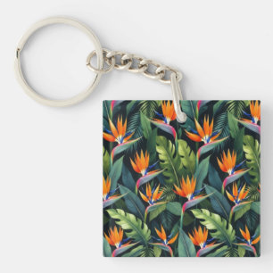 Strelitzia Bloempatroon Sleutelhanger