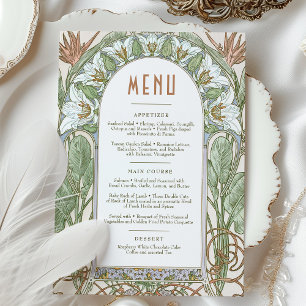 Strelitzia Menu Huwelijk  Art Nouveau Kaart