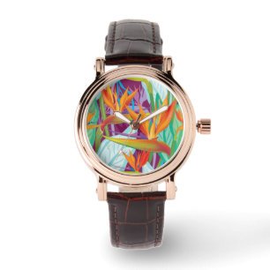 Strelitzia Pattern Horloge