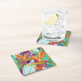 Strelitzia Pattern Vierkante Kartonnen Onderzetter (Insitu)