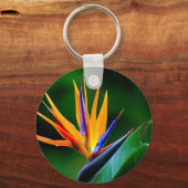 Strelitzia. Vogel van de paradijsbloem. Sleutelhanger (Voorkant)