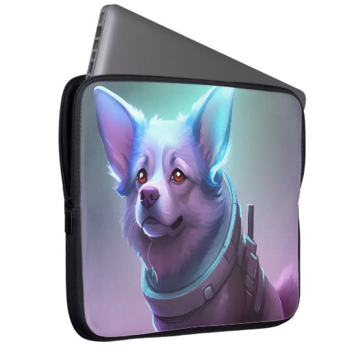 Strelka - de Sovjet-ruimtehond Laptop Sleeve (Voorkant Rechts)