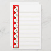 Strenge en gebluste aardbeien briefpapier (Voorkant / Achterkant)