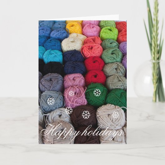 Strengen garen vakanties feestdagen kaart (Voorkant)