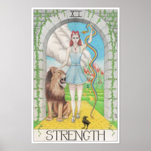 Strength tarot card poster (Voorkant)
