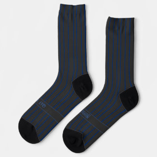 Strepen, blauw op donkergrijs, serieus klassiek sokken