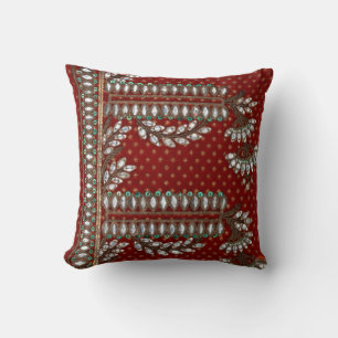 Strepen Bloemen Elegant Brocade Indian Kussen