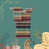 Strepen Bruin, Roest, Goud, Aqua Bad Handdoek